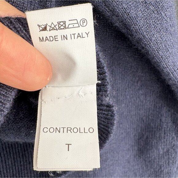 Brunello Cucinelli Women's Cropped 100% Cashmere Sweater M Blue Italy Old Money - Picture 7 of 11